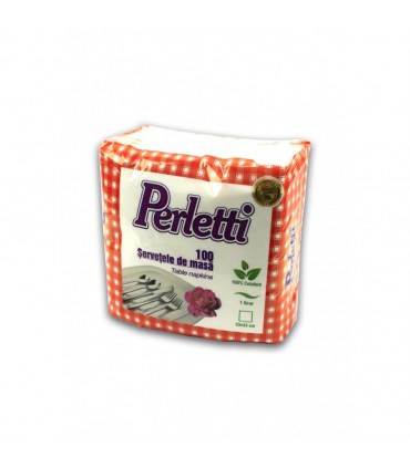 Servetele masa albe 33x33 cm, 100 buc/set