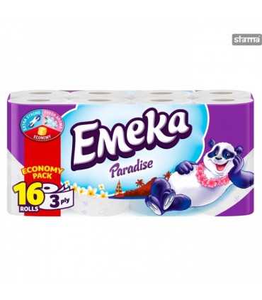 Rola hartie igienica alba, 3 straturi, 16buc/set, Emeka Paradise