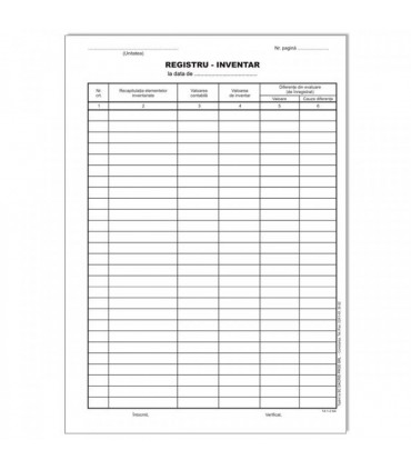 Registru inventar A4, coperta duplex