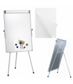Flipchart magnetic, rama aluminiu, prindere cu clema rabatabila, trepied 70x100 cm EVOffice