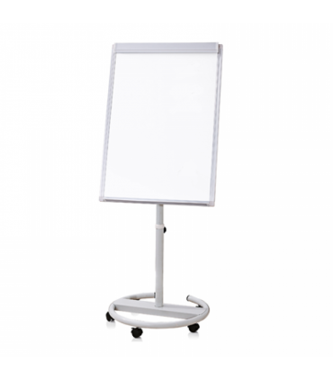 Flipchart magnetic, rama aluminiu, suport mobil rotund cu 5 rotile 70x100 cm EVOffice
