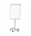 Flipchart magnetic, rama aluminiu, suport mobil rotund cu 5 rotile 70x100 cm EVOffice