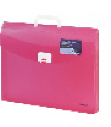 Servieta plastic transparent color A4, burduf 35 mm, 1 compartiment