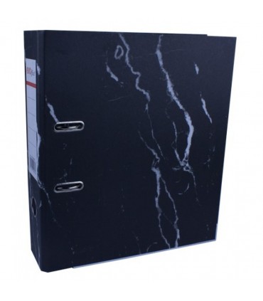 Biblioraft carton marmorat, cu margine metalica A4, cotor 5cm EVOffice
