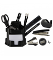 Suport rotativ, pentru birou, din plastic negru, 16 piese