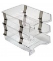 Tavite plastic transparent, cu distantier suprapozabile fixe 3/set Ark