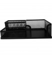 Suport metalic, cu 2 compartimente pentru instrumente scris si 1 compartiment pentru cub hartie Mesh