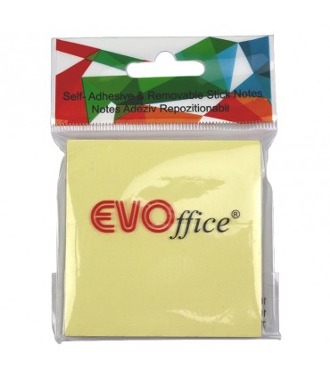 Notes Autoadeziv 76x76 mm, Set Culori Pastel Variate, 100 File - Marca EVOffice