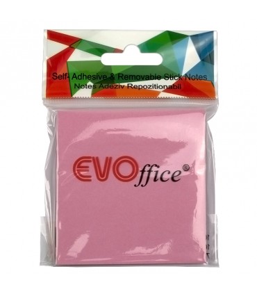 Notes Autoadeziv 76x76 mm, Set Culori Pastel Variate, 100 File - Marca EVOffice