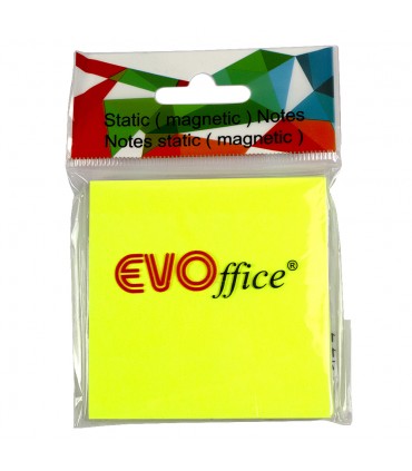 Notes Statice Magnetice 75x75 mm - 100 File, Culori Neon Variate, Marca EVOffice