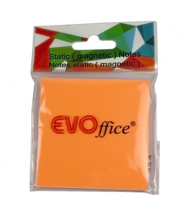 Notes Statice Magnetice 75x75 mm - 100 File, Culori Neon Variate, Marca EVOffice