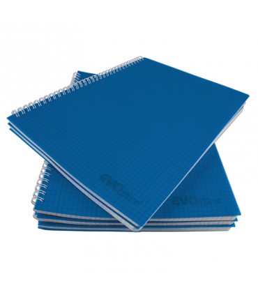 Caiet A4 cu spira metalica, microperforatii si coperta plastic, EVOffice - 100 file