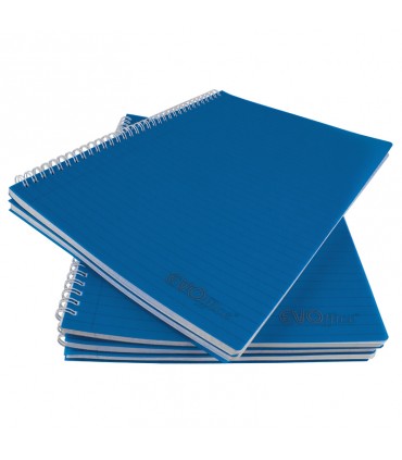 Caiet A4 cu spira metalica, microperforatii si coperta plastic, EVOffice - 100 file