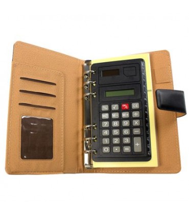 Organizer Mic cu Calculator, Închidere cu Clapă - Negru