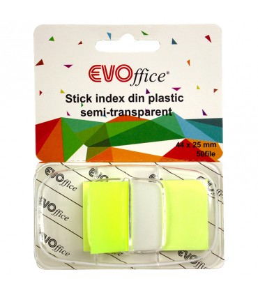 Stick Index Plastic cu Dispencer 43.2x25.4 mm, Culori Variate Neon, 50 File - Marca EVOffice