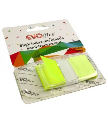Stick Index Plastic cu Dispencer 43.2x25.4 mm, Culori Variate Neon, 50 File - Marca EVOffice