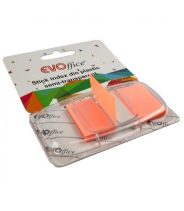 Stick Index Plastic cu Dispencer 43.2x25.4 mm, Culori Variate Neon, 50 File - Marca EVOffice