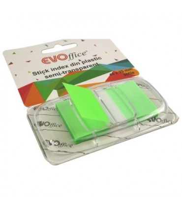Stick Index Plastic cu Dispencer 43.2x25.4 mm, Culori Variate Neon, 50 File - Marca EVOffice