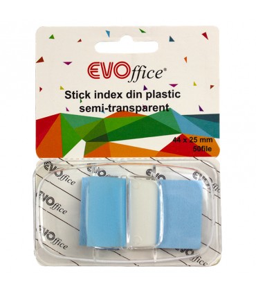 Stick Index Plastic cu Dispencer 43.2x25.4 mm, Culori Variate Neon, 50 File - Marca EVOffice