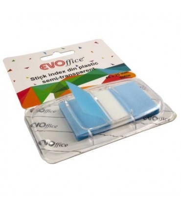 Stick Index Plastic cu Dispencer 43.2x25.4 mm, Culori Variate Neon, 50 File - Marca EVOffice