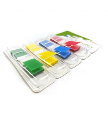Stick Index Plastic 44x12 mm, 4 Culori Neon Semi-Transparente - Marca EVOffice