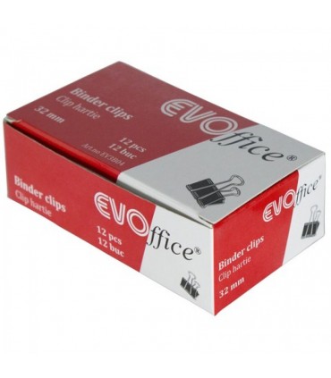 Clip hartie 32mm, 12 buc/cutie, EVOffice