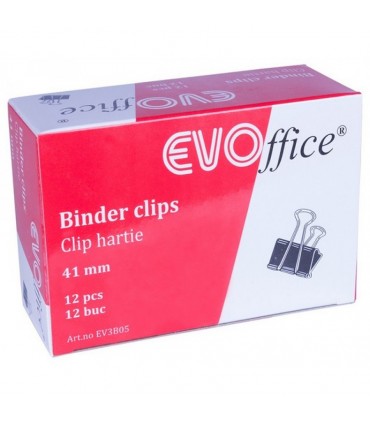 Clip hartie 41mm, 12 buc/cutie, EVOffice