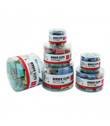 Clip hartie 25 mm, culori asortate, 48 buc/cutie plastic, Deli