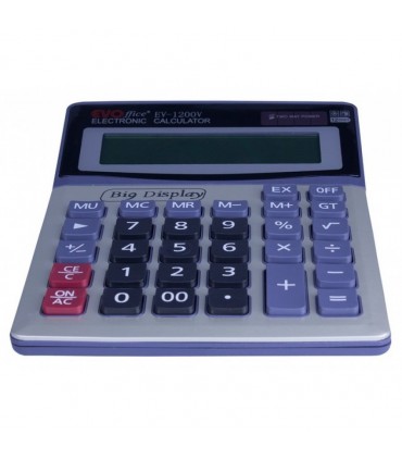 Calculator 12 digits, front metalic, EVOffice
