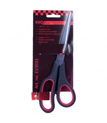 Foarfeca 21 cm, lama din otel, rubber grip, EVOffice Economic Line