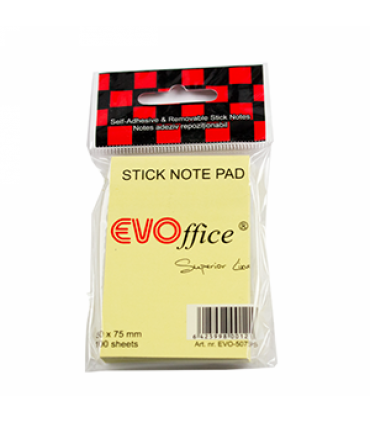 Notes Autoadeziv 50x75 mm, Culori Pastel Variate - 100 File, EVOffice Superior Line